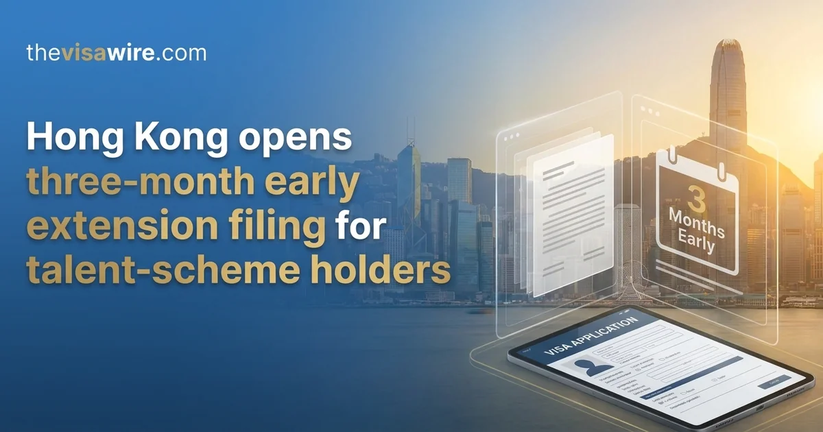 Hong Kong opens three-month early extension filing for talent-scheme holders