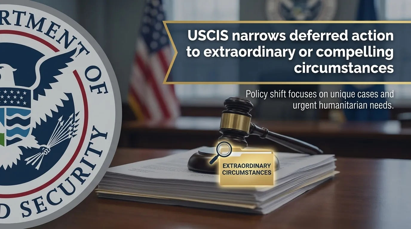 USCIS narrows deferred action to extraordinary or compelling circumstances