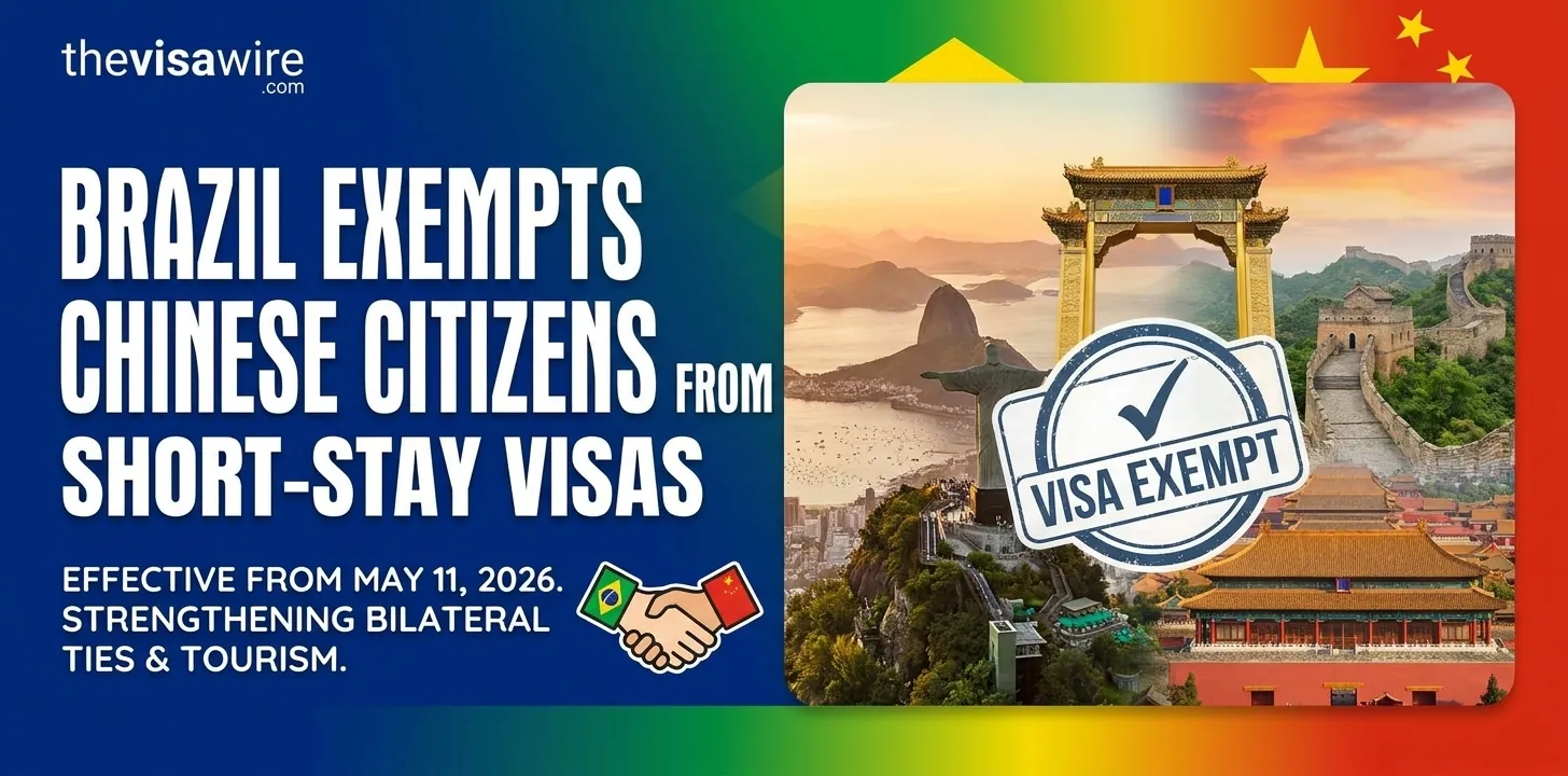 Brazil exempts Chinese citizens from short-stay visas from May 11, 2026